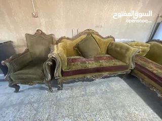  6 قنفات ملكي خشب زان كويتي  نظافة90‎%‎ سعره700 وبي مجال