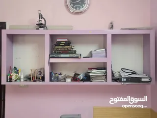  3 مكتب لشخصين مع ملحق اضافي فوق المكتب +كرسي مكتبي دوار قماش