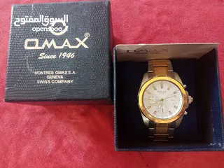  3 ساعة omax رجالي فريده من نوعها جميلة و مميزه لون جميل يجمع بين مزيج من الفضي و الذهبي جديدة للبيع