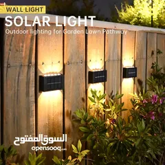  5 مصباح حائط  10 LED يعمل بالطاقة الشمسية اصفر وابيض
