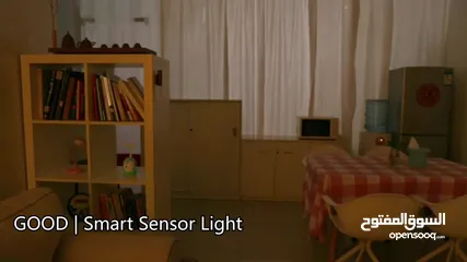  9 مصباح ليلي بمستشعر حركة، مصباح LED ذكي، مستشعر مسافة 4 متر