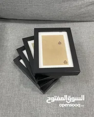  2 Four Photo Wooden Frames Europe Made اربع براويز خشب صنع اوروبا لون جوزي غامق