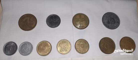  25 2 نيو بينس إليزابيث 1971 + مجموعه من العملات القديمه النقديه والورقيه بحاله ممتازه