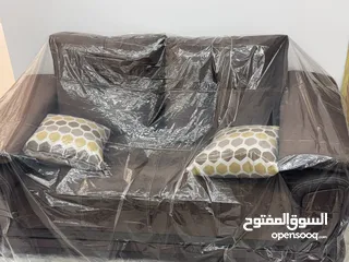  5 طقم غرفه معيشه سويد 4 سم نبوك وجلد جديد لم يستعمل