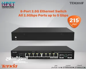  1 Tenda TEM2010F محول إيثرنت 2.5 جيجاهرتز بـ 8 منافذ