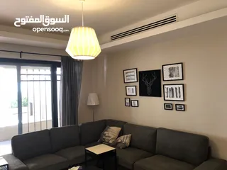  13 شقة ارضية مفروشة للايجار غرفتين نوم مع حديقة في عبدون