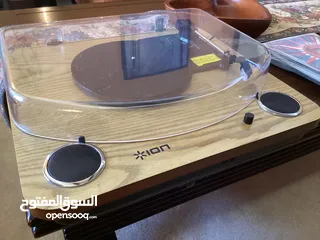  4 Gramophone Vinyl Record Player ION Audio Max LP Wooden Turntable جرامافون مشغل استواناط خشب