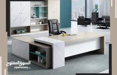  24 مكتب مدير مودرن (اثاث مكتبي -خشب-زجاج ) elegant modern office furniture desk