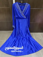  3 فستان ستان لون نيلي مقاس 44