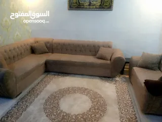  2 كورنر سبع مقاعد تنجيد جديد خشب ثقيل