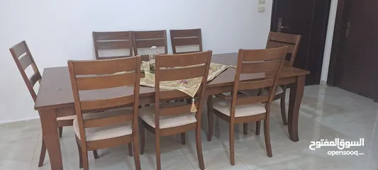  5 طاولة سفره أوروبية  خشب بلوط 8 كراسي كبير