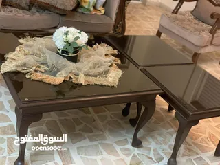  6 طقم كنب عشر مقاعد ثقيل مع معرض تلفزيون مع طاولات