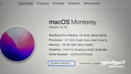  5 Mac Book Pro 2015 13-inch 256G ‎للبيع او للبدل على ايباد برو