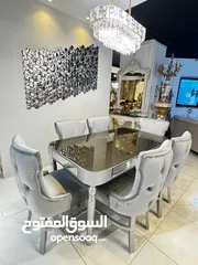  22 طاولات سفره فخمه مميزه مصنوعه من خشب زان والاتيه كفاله 3 سنوات