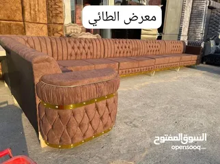  7 ديوان استندرعشرمقاعد قماش قديفه   وكتان مع الكوشات 550   ضمان 5سنوات   توصيل بغداد مجاني محافضات الق