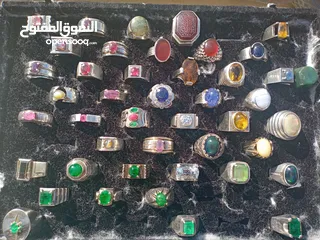  4 خواتم عدد(31) فضة رجالي باحجار كريمة ثمينه جدا وطبيعية غير معالجة على الإطلاق الأسعار تبدأ من 50 د