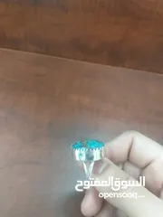  5 خاتم فيروز ايراني نيشابوري شجري عنكبوتي طبيعي natural nishapuri turquoise feroza ring