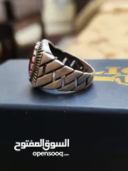  2 خاتم فضه ياقوت مقاس 23