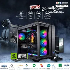  1 اقساط بدون دفعه اولى ( تجميعة كمبيوتر رايزن 7 Pc Computer Ryzen7 RTX5080 )