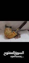  2 اسوار فضة عيار 800 برطاني سنة الصنع 1905  غليون فضة و عاج محفور