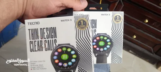  1 ساعتين Tecno watch 3 جديد بجلاتين