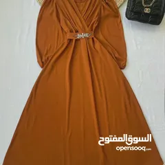  4 فستان حفلات طول كامل +حزام مرصع بالكرستال