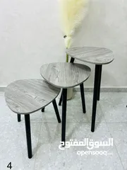  4 طقم الطاولات الجانبية الفاخرة – لمسة أناقة في كل زاوية من بيتك! استمتع بتصميم عصري يجمع بين الفخامة