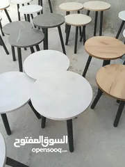  6 طربيزات سيرفس وسط   قطر الدائرة 35سم ارتفاع الطربيزات 40/45/50