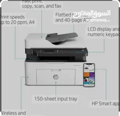  8 طابعة أتش بي ليزر جيت اسود  وايرلس   hp laser jet M137 fnw