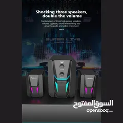  3 سماعات كمبيوتر جيمنغ  مضيئة مميزة  Aula Speaker N-189 Gaming RGB Lights OG