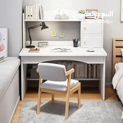  2 مكتب دراسي بشكل مودرن مع رفوف متعددة أنيقة احصل على مكتبك المثالي الآن!