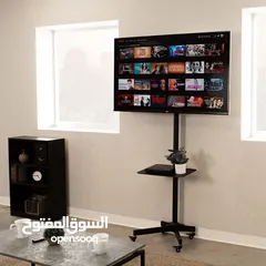  1 حامل تليفزيون مناسب لشاشة LCD وLED وبتقدر تعدّل ارتفاع الشاشة وزاوية المشاهدة  لفتره