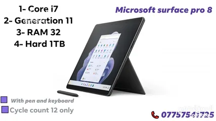  8 Microsoft Surface Pro Gen 6, Gen7, Gen8, Gen10, Gen11, Gen12, Gen14 مايكروسوفت سيرفيس برو