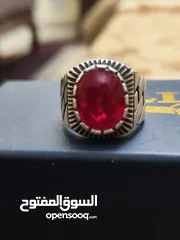  1 خاتم فضه ياقوت مقاس 23