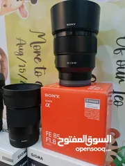  4 عدسات سوني و سيجما Sony Lens 85mm F1.8, Sigma 16mm & 30mm F1.4