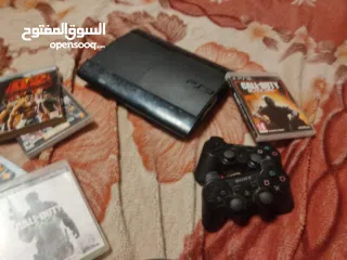  1 بليستيشن 3سوبر سلم  ممتازة مستعملة مع اقراص هارد500 جيجا وجود اوف ويرفيفا  كول اوف ديوتي 2  تيكين كي