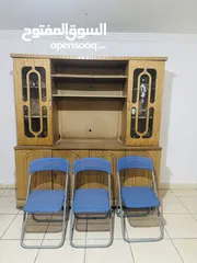  2 Custom made TV stand and stylish foldable chair set