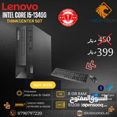  1 Lenovo Thinkcenter 50T Intel Core i5-13400-512GB SSD-8GB RAM-Windows 11 PC-جهاز كمبيوتر
