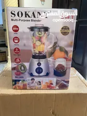  4 خلاط ستانلس شاف زجاج 2 في 1 خلاط Sokany مع مطحنه 1.5 لتر 3 سرعات مكسر mixer