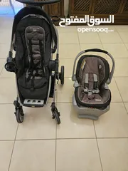  3 عرباية Graco اعلى صنف للبيع مع كرسي سيارة