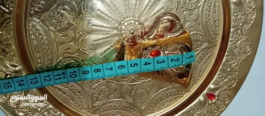  13 طقم زمزم ذهبي فاخر 8 قطع طقم ابريق مع 6 فناجين وصينيه مميز ديكور منظر