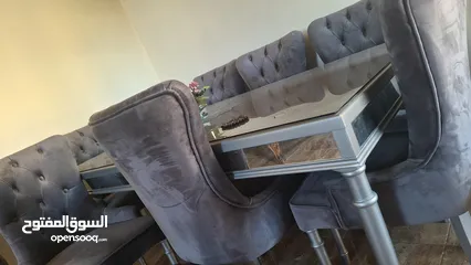  4 طاولة سفرة 8 مقاعد سكني