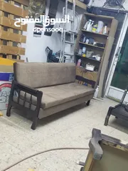  4 طقم كنب الدب كامل 7 مقاعد وكاله وسجلون خشب اصلي وكاله