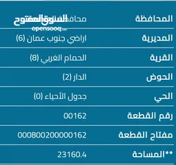  1 قطعة ارض للبيع جنوب عمان