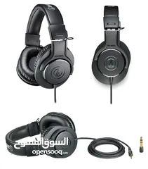  1 Audio-Technica ATH-M20X Professional Studio Monitor Headphones, Black