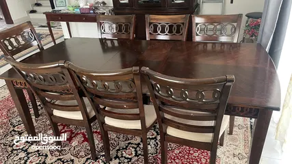  2 DINING TABLE solid wood (8 chairs)