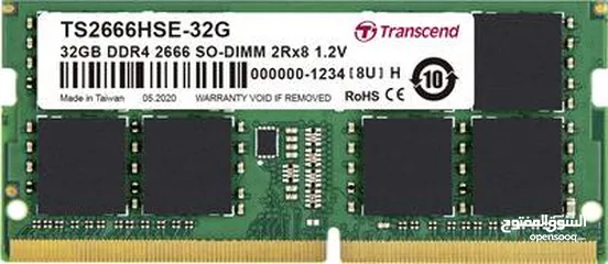  5  pc transcend DDR4 32GB ram رامات كمبيوتر 32 جيجا تردد متنوع 
