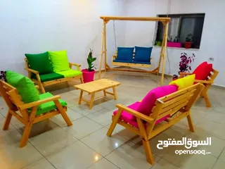  7 مجلس خارجي خشب سويد نخب اول