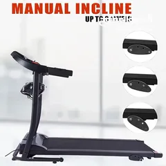  11 جهاز مشي كهربائي منزلي من نوع TECHNO FITNESS بحالة شبه جديدة-متعدد الوضائف مع شاشة رقمية وجهاز تدليك