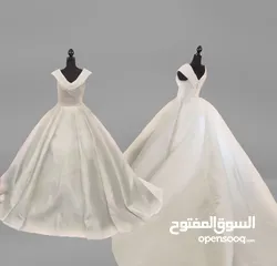  1 بدلة عروس مع كامل توابعها للبيع مع الطرحة والجاكيت و فستان جاهة تفصيل بسعر مغري جدا